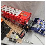 Remote Semi and Trailer, Hot Wheels Bone Shaker Truck and Log Trailer