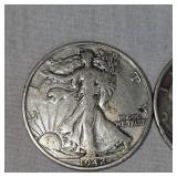 1942,1944 Silver Halfs, 50c