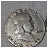 1952,1951 Franklin Halfs, 50c