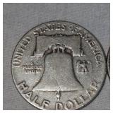 1952,1951 Franklin Halfs, 50c