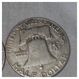 1952,1951 Franklin Halfs, 50c