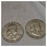1954,1951 Franklin Halfs, 50c