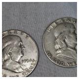 1954,1951 Franklin Halfs, 50c
