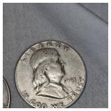 1954,1951 Franklin Halfs, 50c