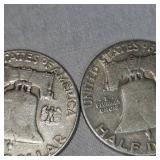 1954,1951 Franklin Halfs, 50c