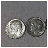 5-Silver Roosevelt Dimes 10c