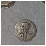 4-Silver Roosevelt Dimes, 1 Mercury Dime, 10c