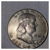 1943 Walking Liberty Half, 1961 Franklin Half