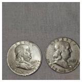 1963,1949 Franklin Halfs, 50c