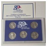 2005 US Mint 50 State Quarters Proof Set (California, Minnesota, Oregon, Kansas, W. Virginia)