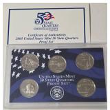2005 US Mint 50 State Quarters Proof Set (California, Minnesota, Oregon, Kansas, W. Virginia)