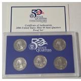 2006 US Mint 50 State Quarters Proof Set (Nevada, Nebraska, Colorado, North Dakota, South Dakota)