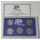 2006 US Mint 50 State Quarters Proof Set (Nevada, Nebraska, Colorado, North Dakota, South Dakota)