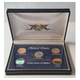 2006 The Complete  ND Statehood Quarter Dollar Collection - (24 Kt Gold Plated, Platinum Overlay, Gold Highlighted, Holographic, Colorized)