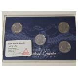 2006 The Complete  ND Statehood Quarter Dollar Collection - (24 Kt Gold Plated, Platinum Overlay, Gold Highlighted, Holographic, Colorized)