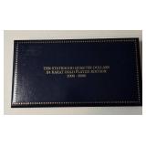 1999-2000 Ten Statehood Quarter Dollars  24 Karat Gold Plated Edition  (PA,DE,NJ.GA,CT,MA,MD,NC,NH,VA)