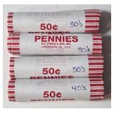 4 Rolls of Wheat Pennies  -   40