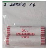 2 Rolls of 2025 D-  Pennies - Mint