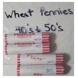 4 Rolls of Wheat Pennies  -  40