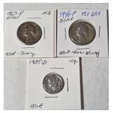 1963 P Silver Quarter / 1935 D Silver Mercury Dime  / 1946 P Silver Quarter