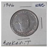 1946 Booker T Commemorative Silver Half Dollar - Very Nice