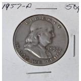 1957 D Franklin Dollar - Silver