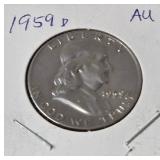 1959 D Franklin Dollar - Silver