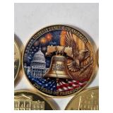 5  -  250th Anniversary of The United States - Commemorative Gold Plated Coins