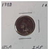 Six Indian Head Pennies (1888, 1891, 1894, 1894, 1897, 1901)