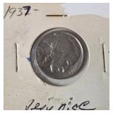 1863 Civil War Token - Very Collectible / 1937 Buffalo Nickel - Readable