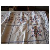 Vintage Cross Stitch Tablecloth