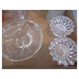 Viking Leaf Trays, Pink Vase, Candle Holders