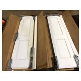 Lot of RESO 36 in. x 80 in. Solid Core Primed Composite Double Pre-hung French Door with Catch ball and Satin Nickel Hinges  Customer Returns See Pictures