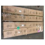 Lot of RESO 36 in. x 80 in. Solid Core Primed Composite Double Pre-hung French Door with Catch ball and Satin Nickel Hinges  Customer Returns See Pictures