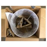 Hampton Bay Keiss 60 in. Chrome and Clear Acrylic Standard Floor Lamp with White Fabric Shade  Customer Returns See Pictures