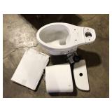 Glacier Bay 12 inch Rough In Two-Piece 1.1 GPF/1.6 GPF Dual Flush Elongated Toilet in White Seat Included   Customer Returns See Pictures
