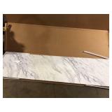 Hampton Bay 8 ft Straight Laminate Countertop Kit Included in Gloss Calcutta Marble   Customer Returns See Pictures