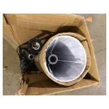 Hampton Bay McCarthy 66.5 in. 1-Light Black Floor Lamp with Slender Fabric Shade   Customer Returns See Pictures