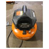 ;RIDGID 6 Gal. 150 PSI Portable Electric Oil-Free Jobsite Pancake Air Compressor with Dual Pressure Gauges and 2-Quick Couplers For Parts Customer Returns See Pictures