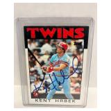 1986 Topps Kent Hrbek Autograph