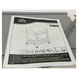 HOMCOM Kitchen Island on Wheels, Rolling Kitchen Cart with Rubberwood Top, Drawer, Wine Rack and Cabinet, Gray