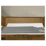 HOMCOM Tall Narrow Bathroom Storage Cabinet with Doors and Shelf Adjustability, Freestanding Linen Cabinet with 2 Cabinets and Countertop, Gray (Minor Transit Damage)