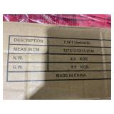 Garvee 7.5 ft. Metal Pole Round Market Patio Umbrella with UV-Resistant Fabric in Red