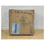 Pure Garden Black Plastic Square Planter Box with Lattice Pattern