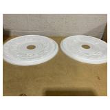 LOT OF 2 Ekena Millwork CMP22BA Baltimore Thermoformed PVC Ceiling Medallion (Fits Canopies up to 7 3/4"), 22"OD x 3 1/2"ID x 1"P