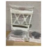 Costway Set of 2 Wooden Dining Chairs Mid Century Farmhouse Retro Kitchen Chairs (WHITE RUSTIC)