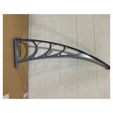 Toolsempire Window Awning Door Canopy, 48" x 40" Door Awnings Exterior with UPF50+ Sun Rain Snow Protection & Hallow Polycarbonate Sheet, Outdoor Front Door Entrance Canopy (Gray)