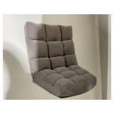 Giantex 14-Position Floor Sofa, Folding Gaming Sofa Chair, Comfy Cushions & Study Steel Frame, Angle Adjustable Sleeper Bed, Couch Recliner (Grey)