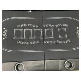 DORTALA Poker Table, 8 Player Foldable Blackjack Table with Cup Holders, Casino Grade Felt, Collapsible Legs, Oval Folding Texas Holdem Poker Table for Card Games, Black 72 x 32.5 x 29 inches (USED)