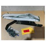 Mini Greenhouse Ground Stakes, Metal Frame, Waterproof & Sun-Protective PE Cover, Small Green House for Outdoors & Indoors (White)